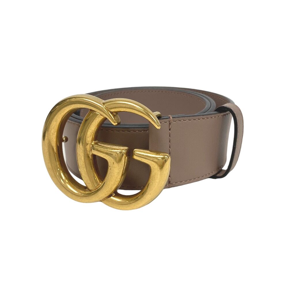 GUCCI/グッチ 400593 75/30 GGマーモント レザー ベルト ベージュ