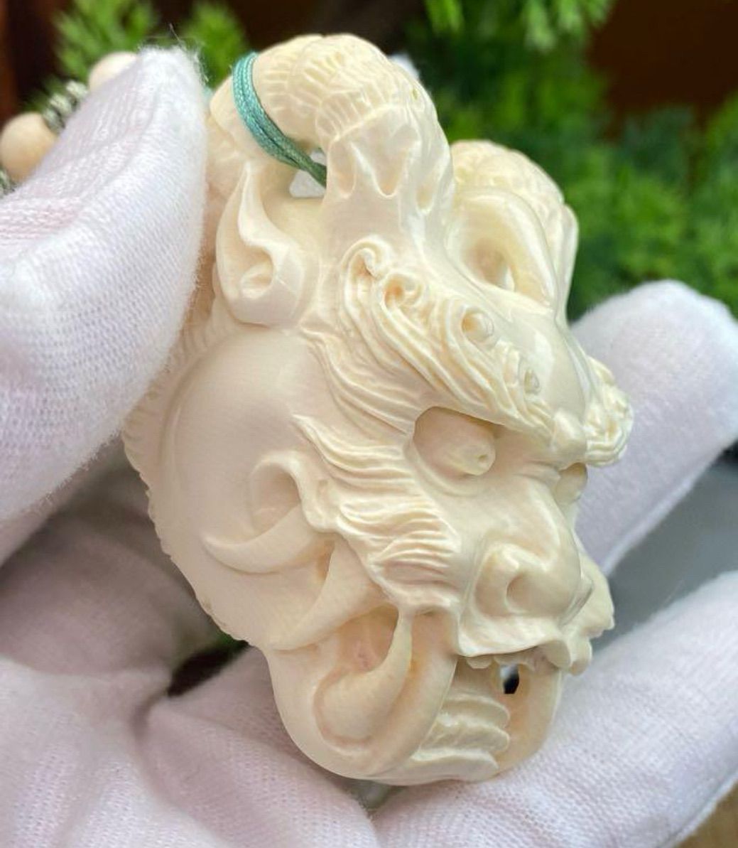 天然マンモス牙美しい手作り彫刻 貔貅 ブレスレット 天然マンモス牙美しい手作り彫刻 貔貅 ブレスレット