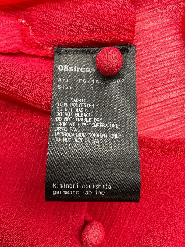 未使用 08 sircus　08サーカス 1 レッド バルーンスリーブトップス 未使用 08 sircus 08サーカス 1 レッド バルーンスリーブ