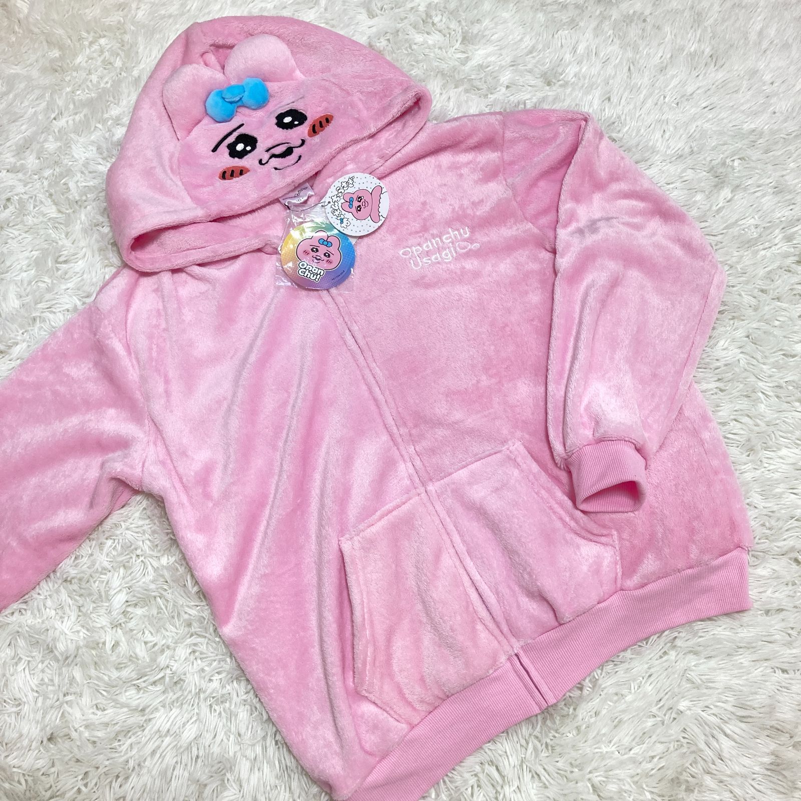 おぱんちゅうさぎ なりきりパーカー ジップパーカー ボア - メルカリ