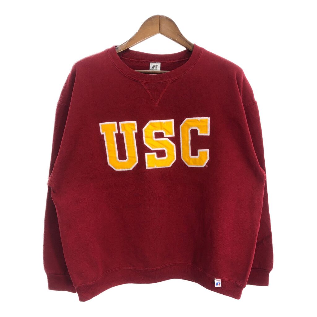 RUSSELL ATHLETIC ラッセル スウェット カレッジ レッド (メンズ L) 中古 古着 S9358