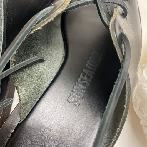 SUNSEA サンシー 15SS Cut Off Lace-up Shoes Black レース