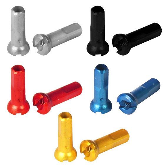 SAPIM サピム SecureLock アルミニップル  14G/14mm/100ケ カラーニップル 100個入り 自転車 