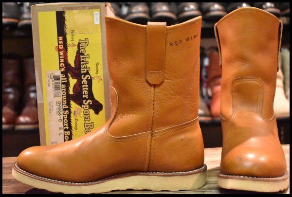 【8E 箱付 良品 11年】レッドウィング 9866 ゴールドラセット ペコス 茶 クッションソール プルオン ブーツ redwing HOPESMORE【FB203】