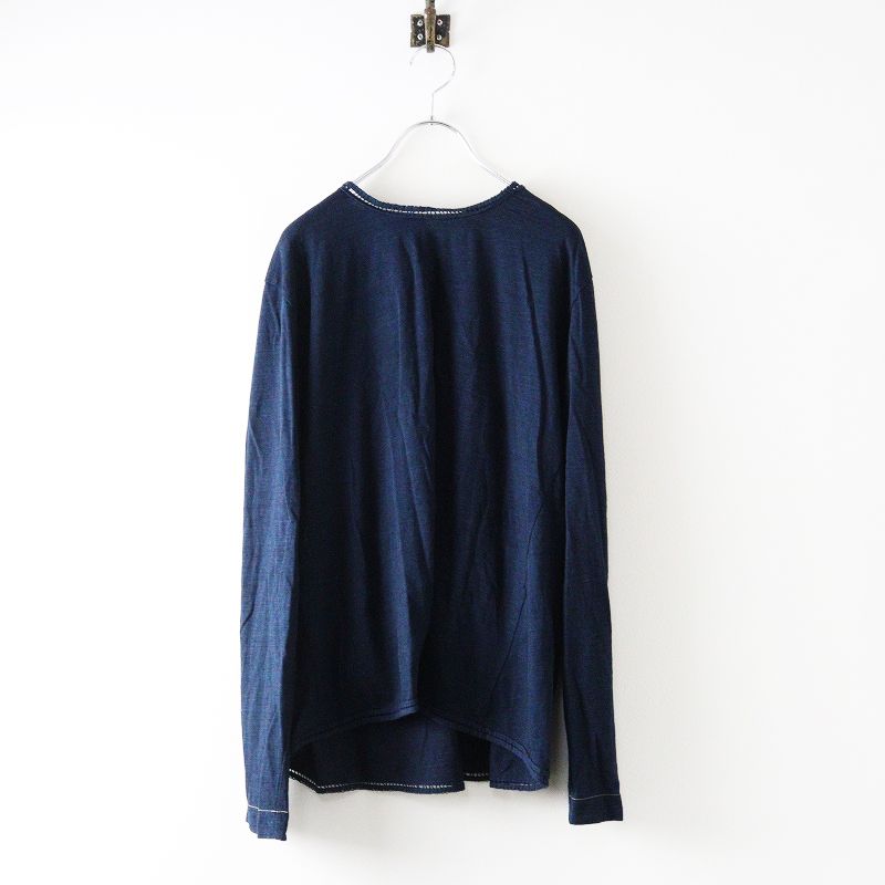 定価47300円 45R フォーティファイブアール スーピマ天竺のフ Tシャツ インディゴ サイズ3 ネイビー┃ 2400014641783