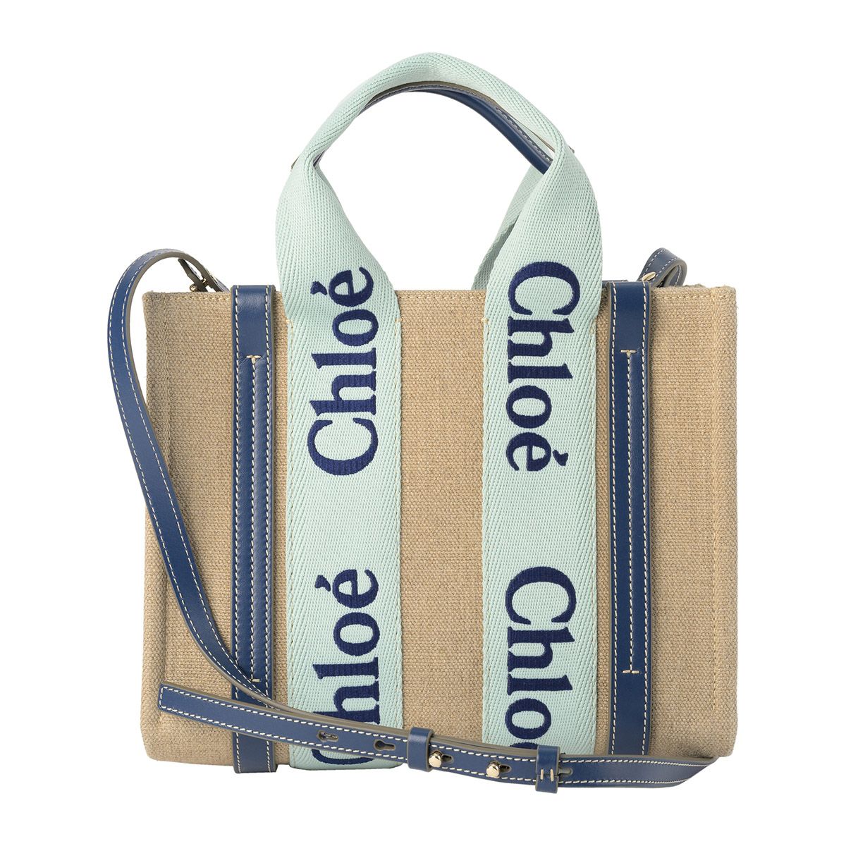 新品 クロエ Chloe ショルダーバッグ ウッディ グリーン/ブルー - メルカリ