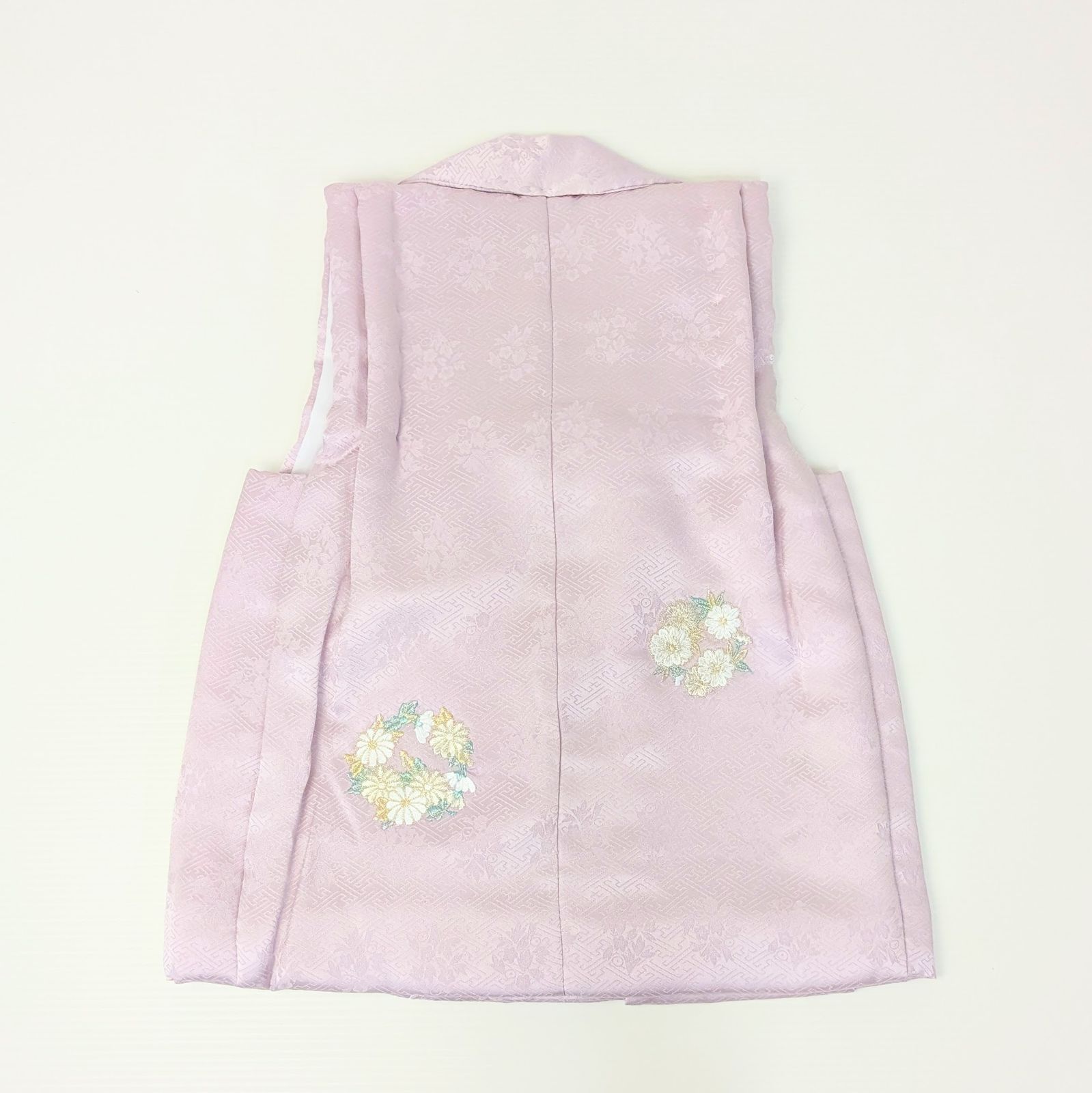 【正絹】 絹100％ 七五三 3歳 被布コート 単品 ピンク 刺繍 SH11-3