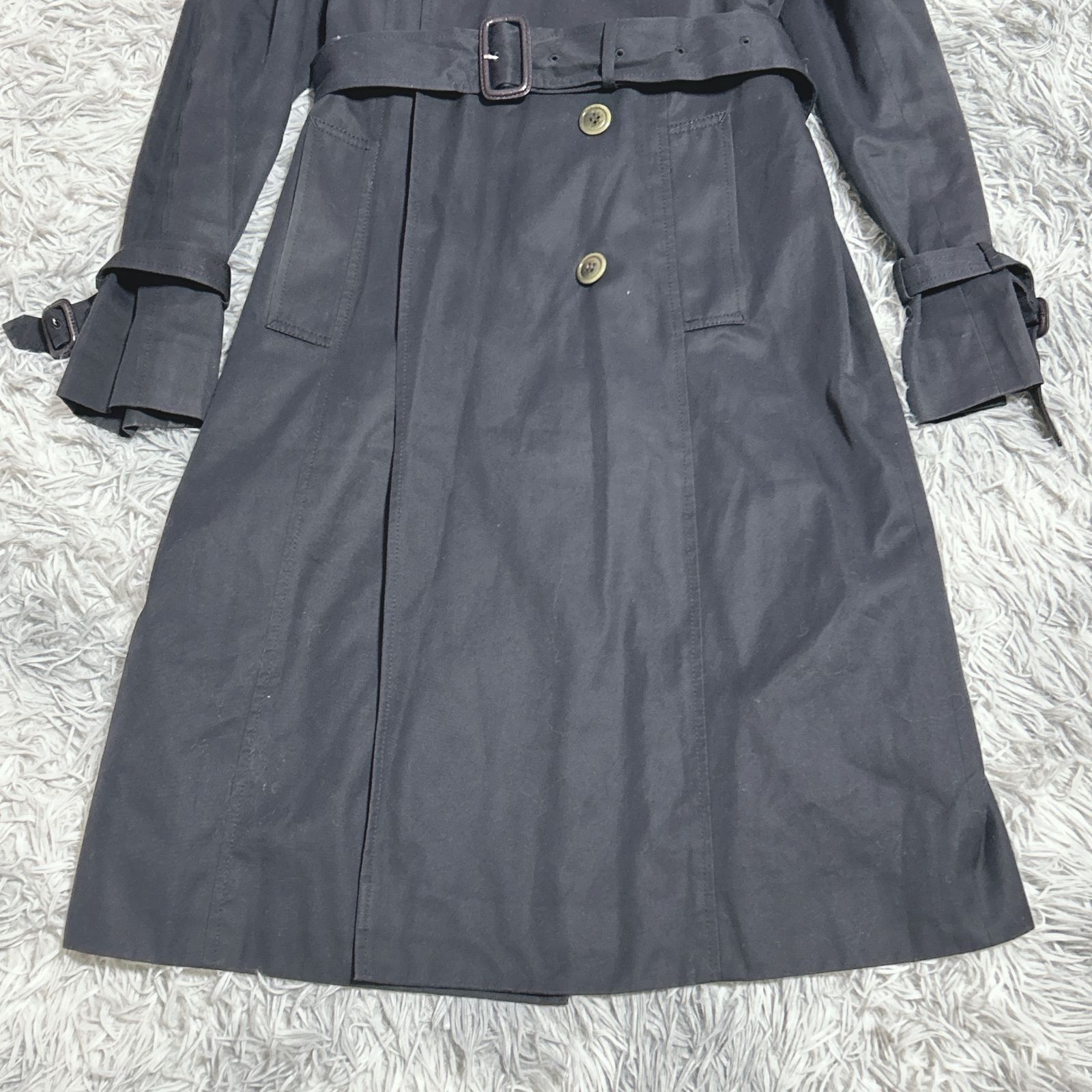BELTA BUONO】トレンチコート ベルト付き 綿100% (13) 上品 エレガント 
