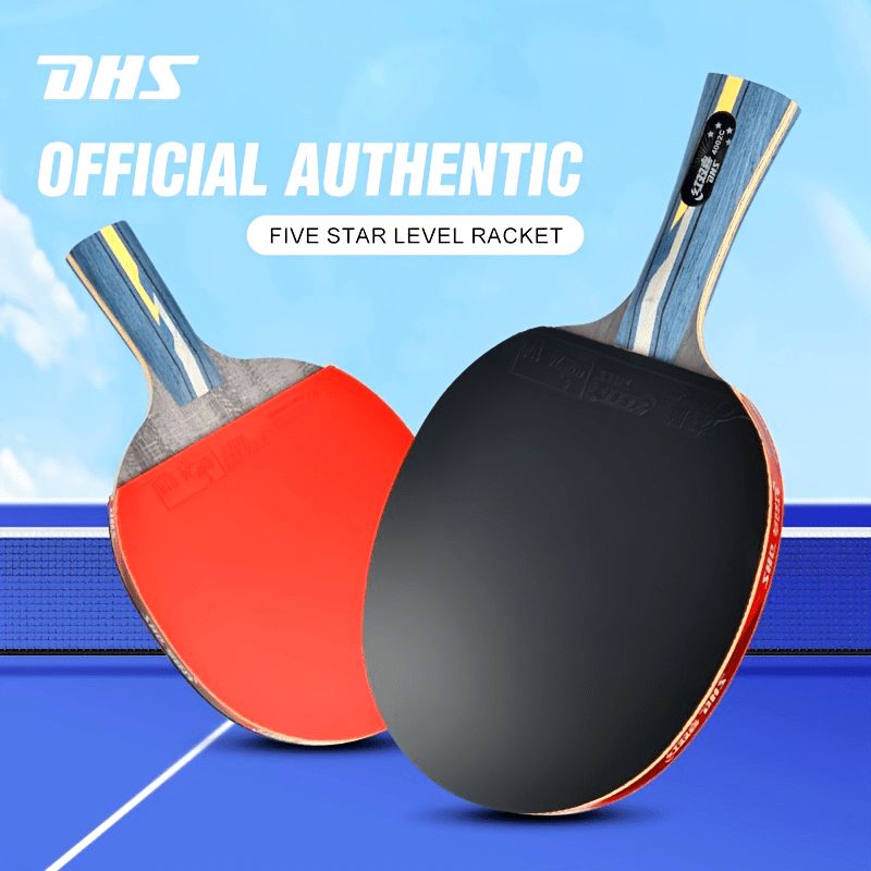 新着商品 高弾性カーボンファイバーベース 長短ハンドルオプション付き4スター卓球パドル - DHSプロフェッショナルテーブルテニスラケットgut