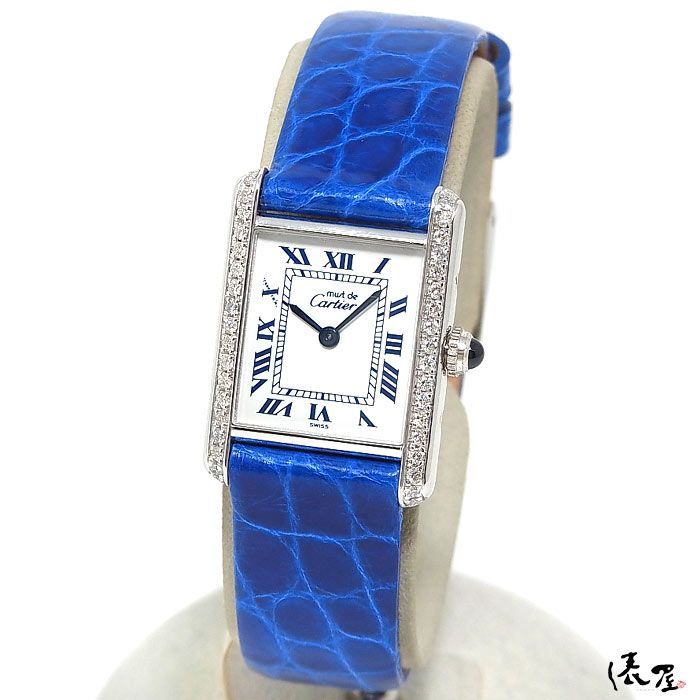 must de Cartier 腕時計 アナログ シルバー/ネイビー Cartier