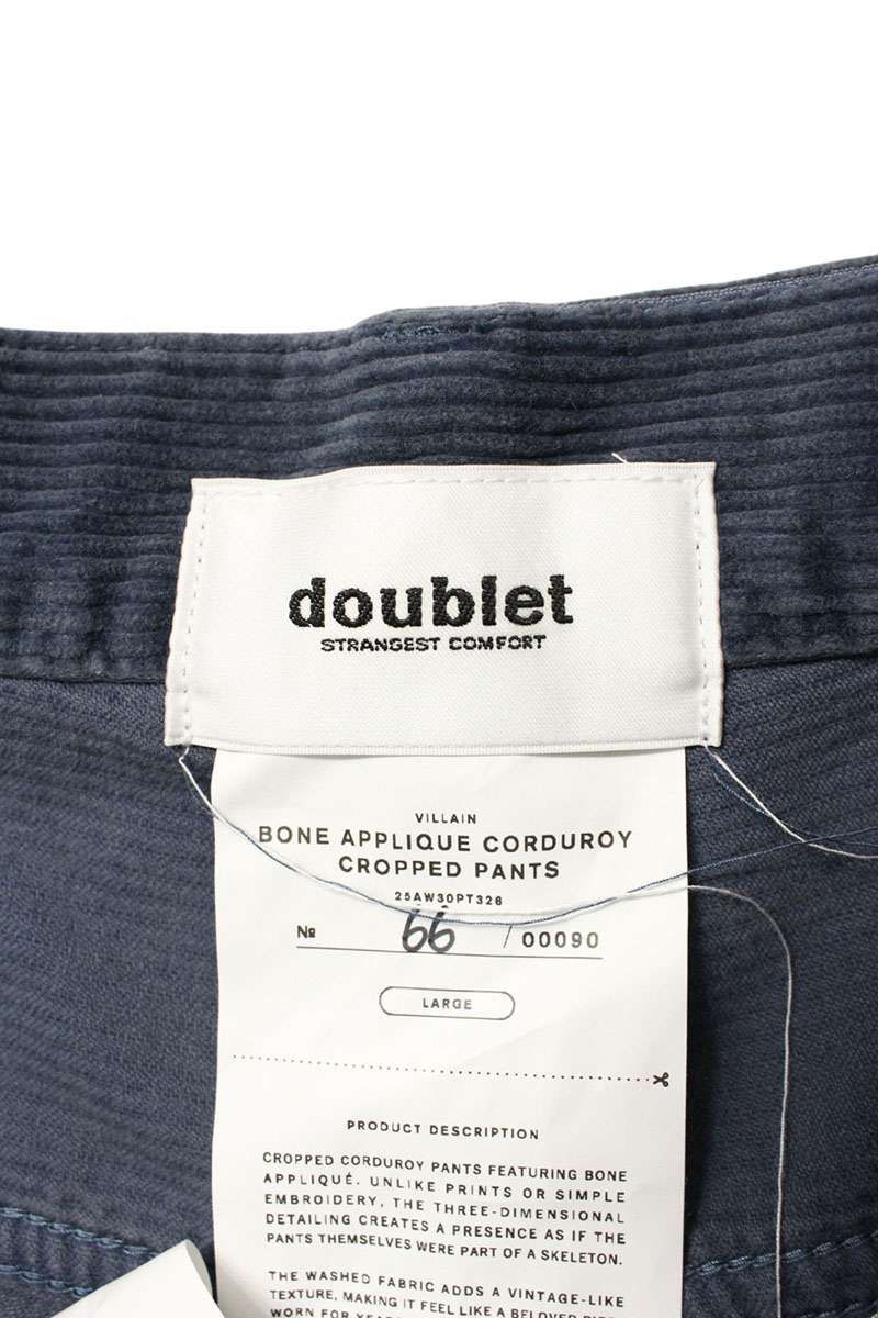 ダブレット サイズ:L BONE APPLIQUE CORDUROY PANTS ボーンアップリケ