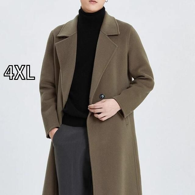 4XL メンズ ファッション 服 用 オシャレ シンプル 大人 かっこいい 大きいサイズ ストリート 紳士服 英国 アメリカン 両面 コート ダブルブレスト ウール ミドル丈 ウインドブレーカー