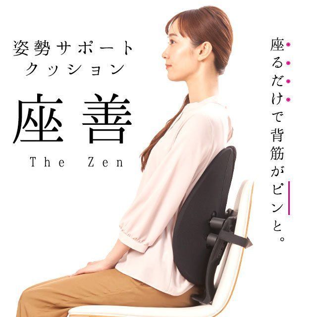 姿勢改善サポートクッション 背もたれ 座善 ざぜん 新品【IH-ZAZEN】