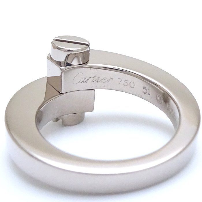 CARTIER カルティエ メノット リング 指輪 #51 11号 K18WG ホワイト