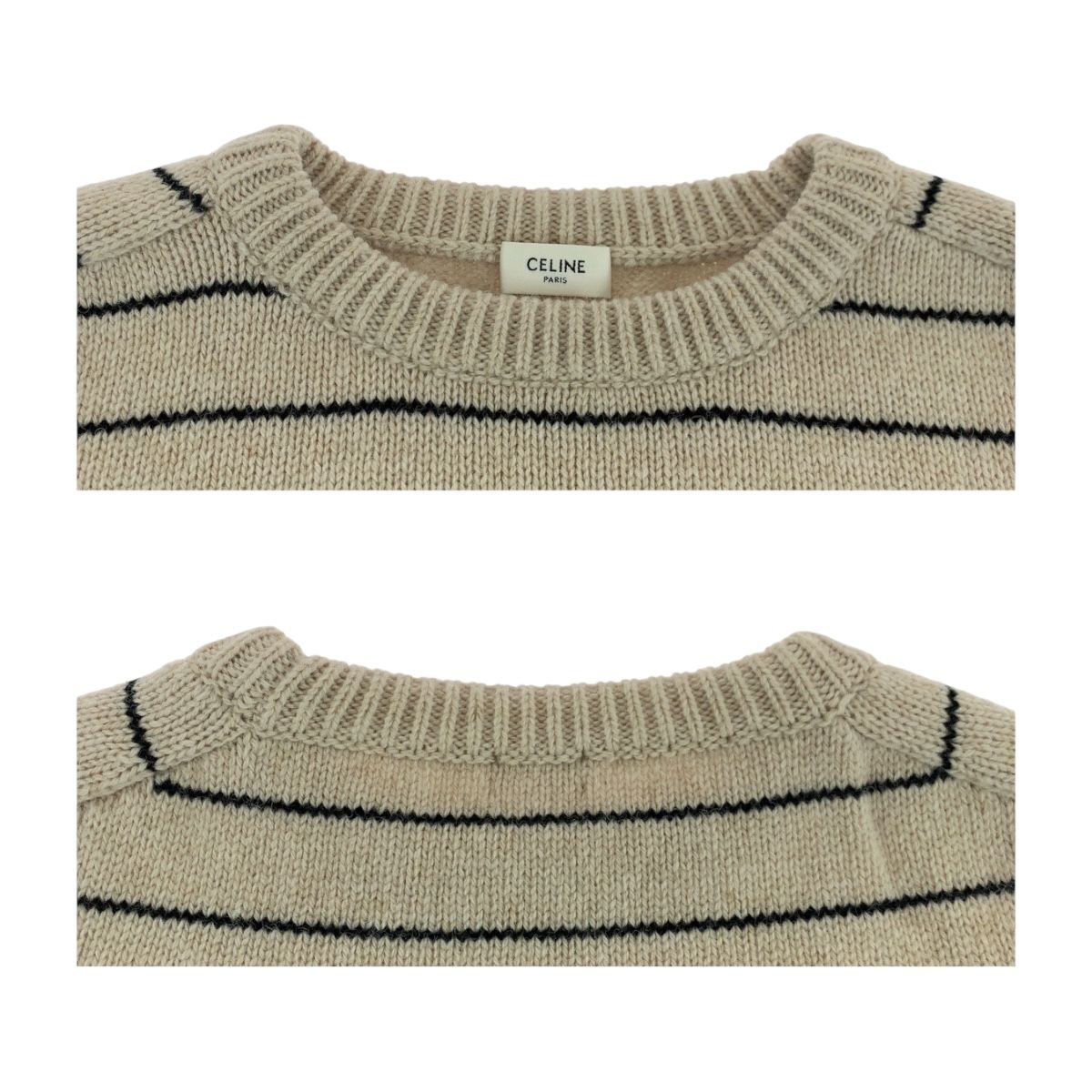 超美品 CELINE セリーヌ トリオンフ 刺繍ボーダーニット サイズL