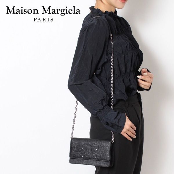 24SSモデル メゾン マルジェラ Maison Margiela  レディース 4ステッチ チェーンウォレット【ブラック】 SA3UI0008 P4455 T8013/【2024SS】l-bag