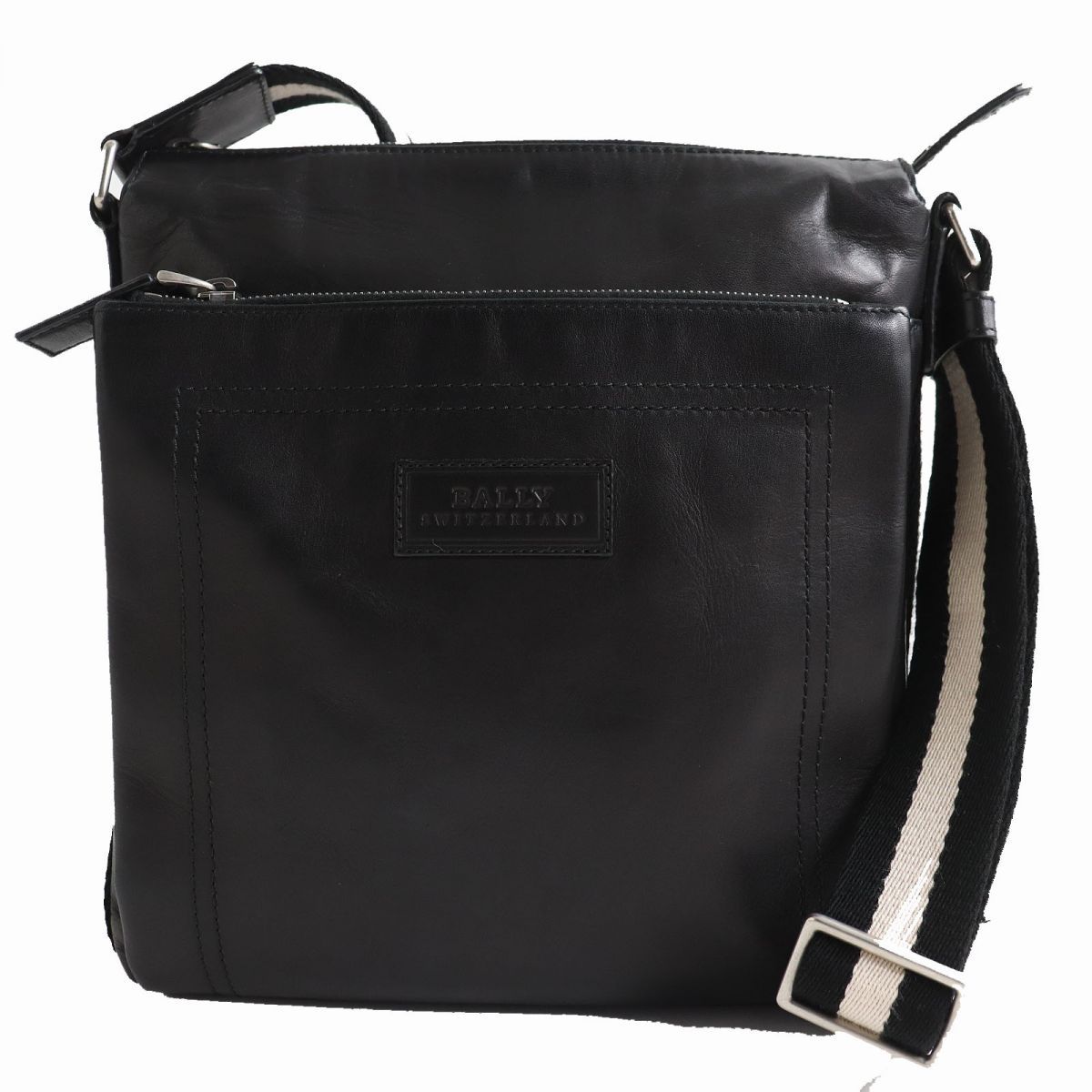 美品△BALLY バリー TUSTON-SM トレインスポッティングストライプ 