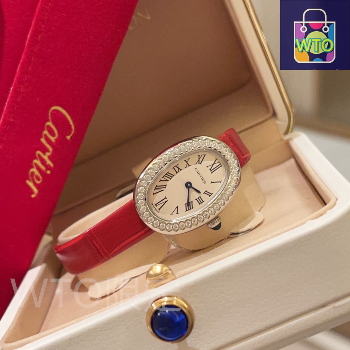 一つの凸円形サファイアを象嵌