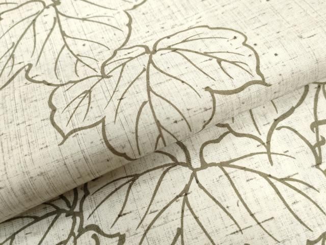 平和屋着物○石川県指定無形文化財 牛首紬 白山工房 手織り 葡萄蔦の葉  