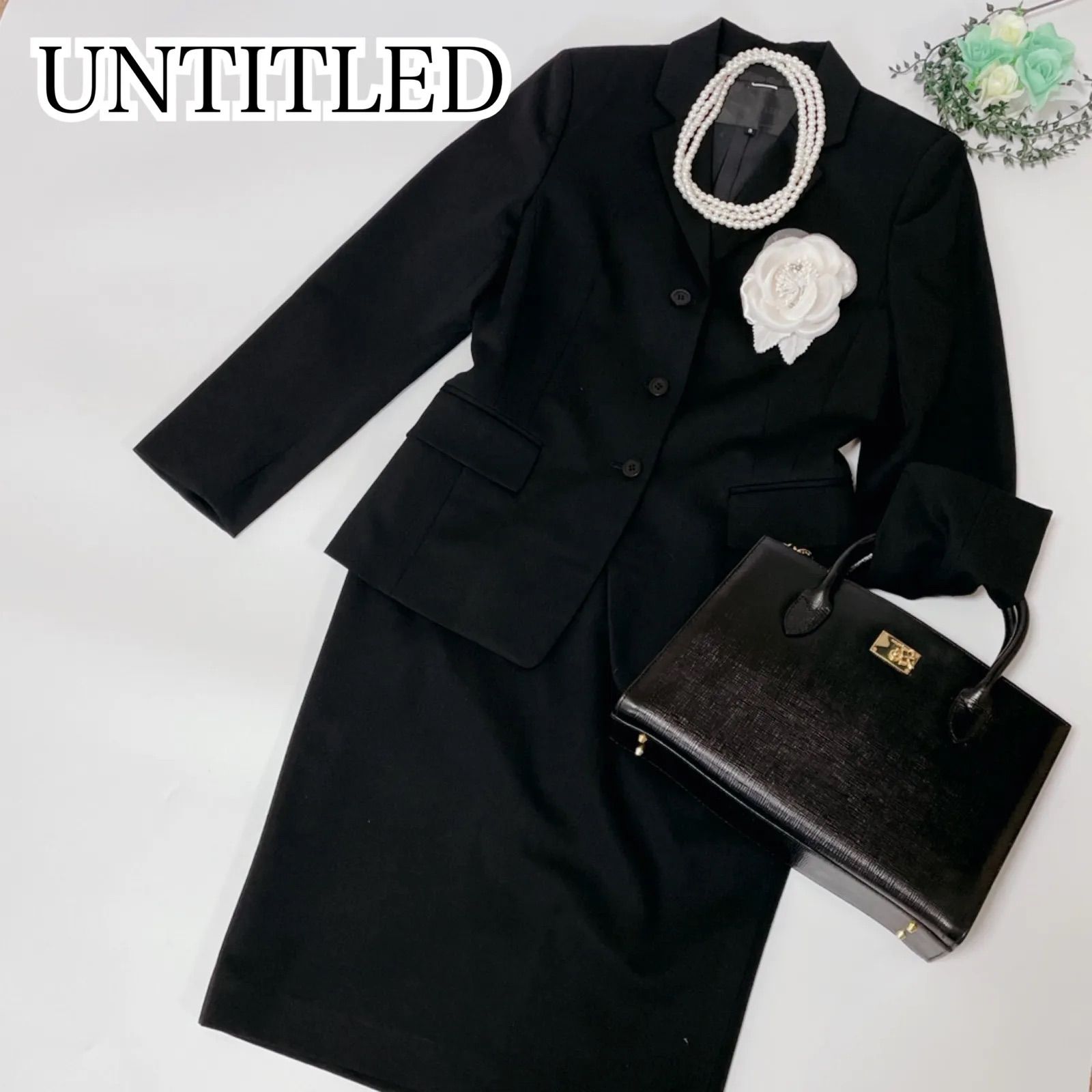 UNTITLED スーツ スカート ブラック 入学 卒園 卒業式 L M - スカート