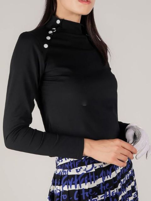 韓国ゴルフウェア 長袖 レディース ゴルフTシャツ / SKT 5 ゴルフウェア レディース 韓国 Tシャツ 長袖 ジップ ハーフ