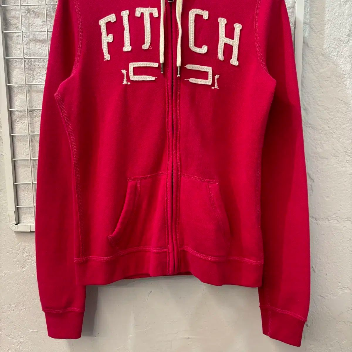  Abercrombie アバクロンビー y 2 k ヴィンテージ ホットピンク ジップアップパーカー フード付き S パーカー トップス