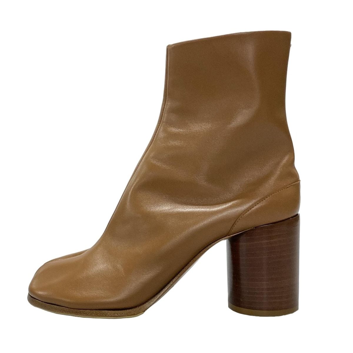 メゾンマルジェラ ショートブーツ 38 レディース - S38WU0184 ブラウン タビ|チャンキーヒール|アウトソール張替済 レザー