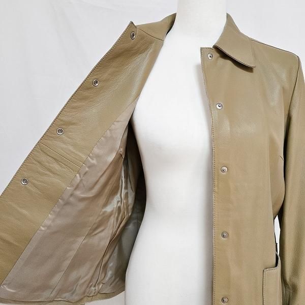 Aquascutum ラムレザー ベルト付き ショートコート シープスキン 本革 Aquascutum ラムレザー ベルト付き ショートコート シープスキン 本革