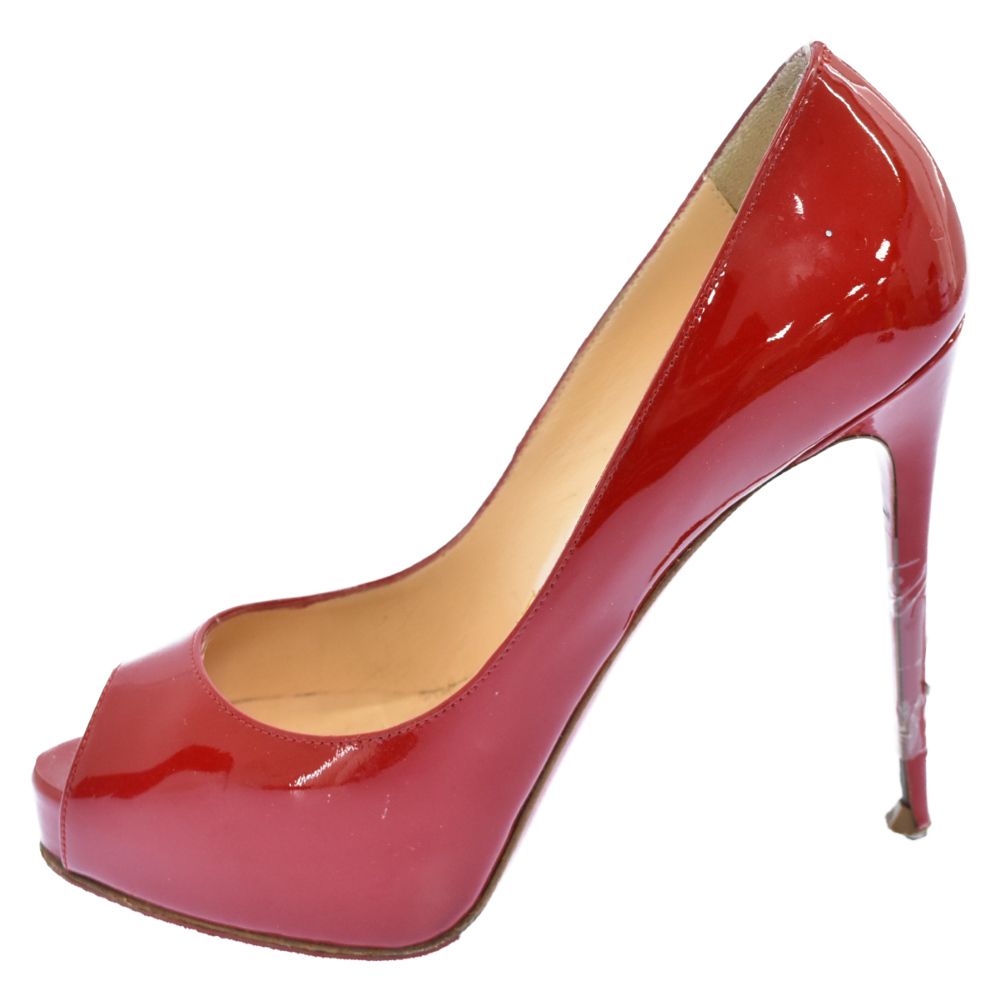 正規品 クリスチャンルブタン エナメルパンプス　オープントゥ CHRISTIAN LOUBOUTIN (クリスチャンルブタン) オープントゥ エナメル