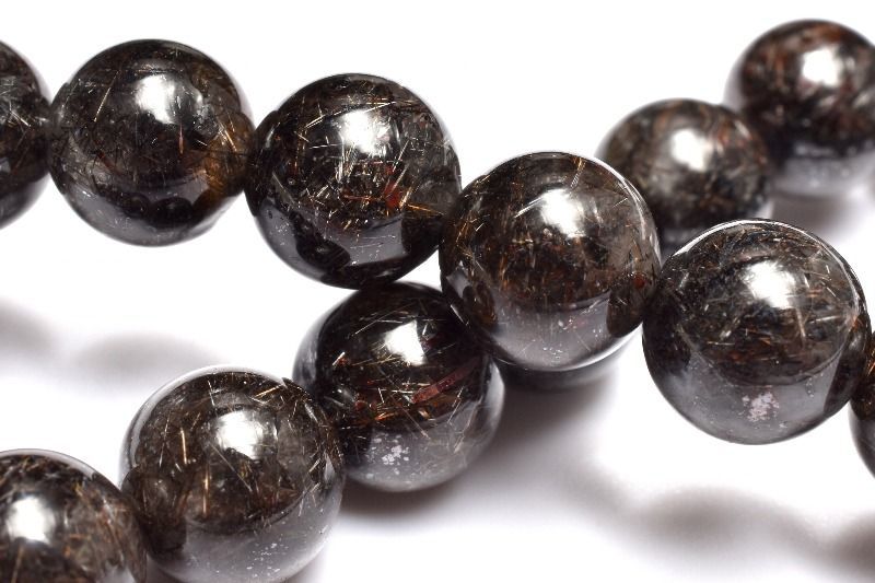 １点物 カラー 満杯内包 ブラックブロンズルチルクォーツ 8.5mm ブレスレット パワーストーン 天然石 _MB236