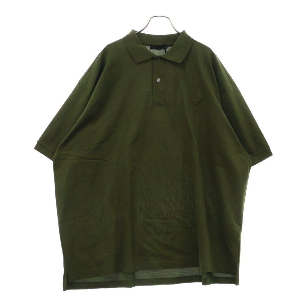 PRADA (プラダ) SILK POLO シルク 半袖ポロシャツ トライアングル