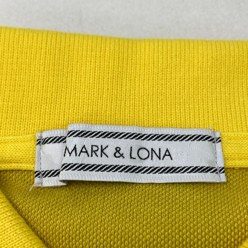 サイズ：L MARK&LONA マークアンドロナ  半袖ポロシャツ スカルワッペン イエロー系 [240001244100] ゴルフウェア レディース ストスト サイズ：L MARK&LONA マークアンドロナ 半袖ポロシャツ スカル