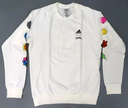 [Used] Clothing Kanto Badge Crewneck Sweatshirt White Men's Size L Pokémon×adidas