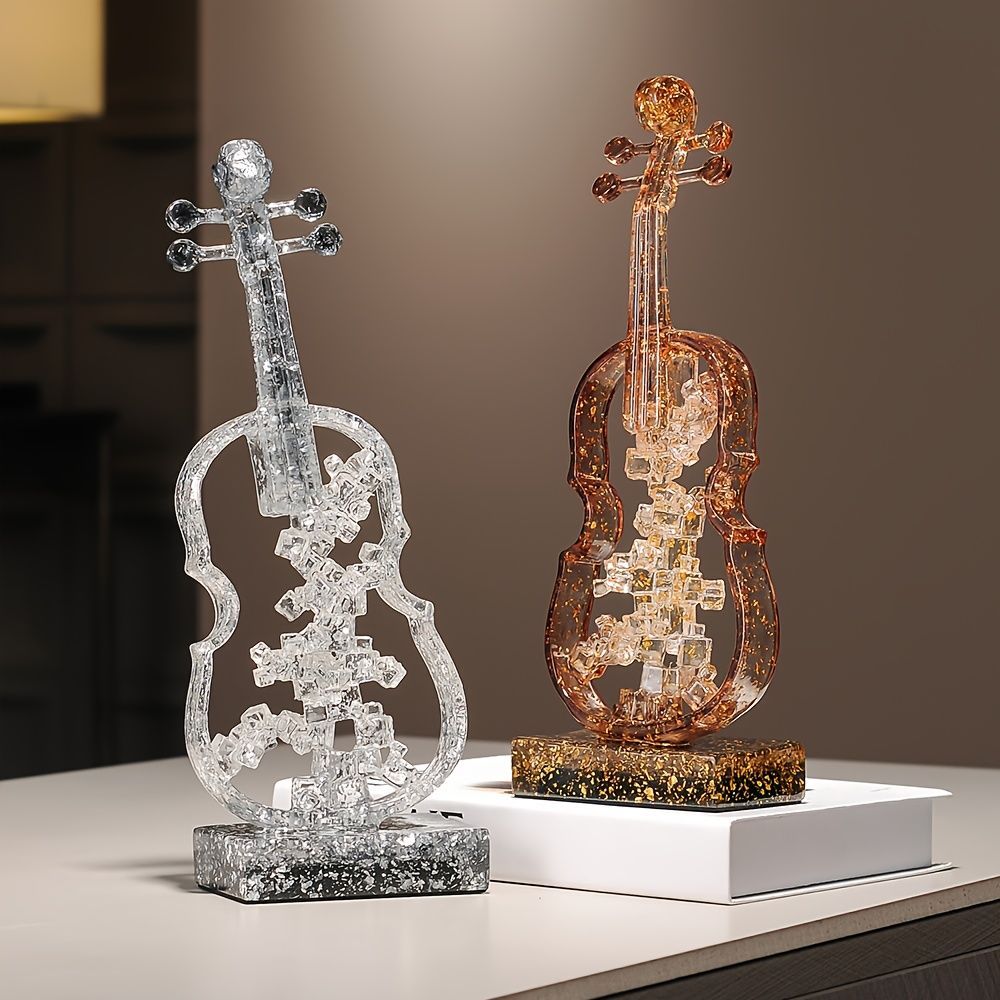 オブジェ 置物 バイオリン ゴールド シルバー 2種類 インテリア リビング ダイニング 玄関 寝室 装飾 オーナメント 樹脂 プレゼント ギフト オシャレ 高級感