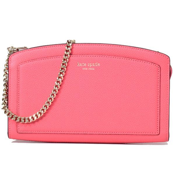 ケイトスペード バッグ katespade グレインレザー マルゴー チェーン イースト ウェスト クロスボディー 2WAY 斜めがけ ショルダー クラッチ ピーチメルバ PWRU7303 ケイトスペード バッグ katespade グレインレザー マルゴー チェーン