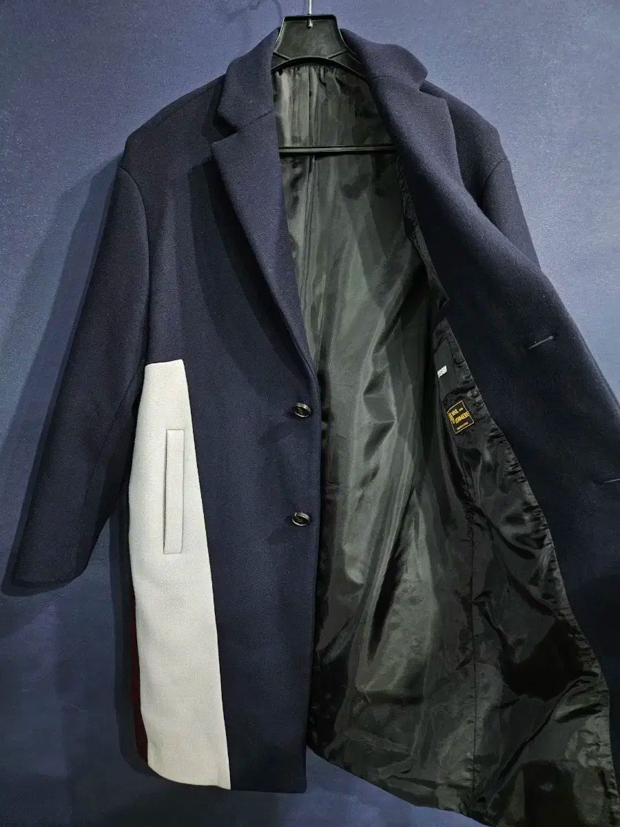 SYSTEM HOMME ネイビー COLOR メンズ セミオーバーサイズ 95 コート WWW_KANDAIZUMI_COM