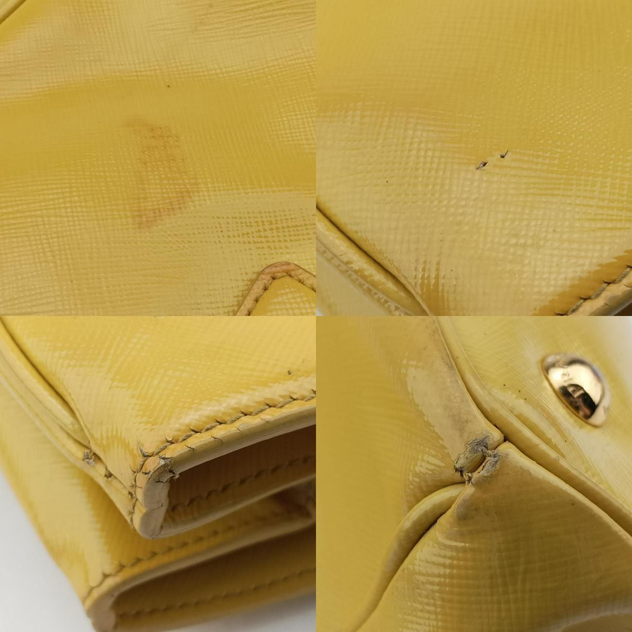 プラダPradaガレリアイエローパテントBN18747