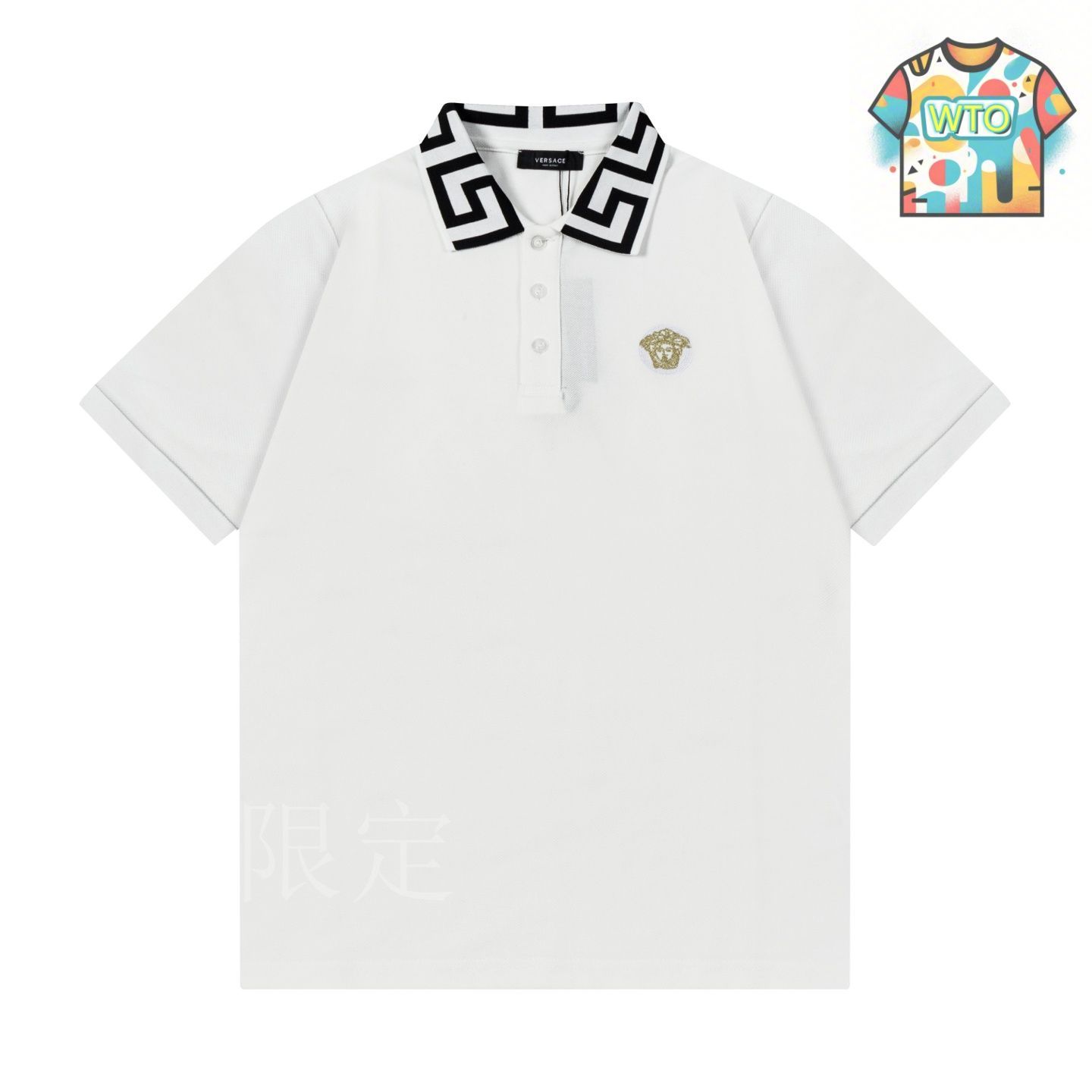 VERSACE ポロシャツ 白 Versace Collection Men's White Short Sleeve Polo Shirt | eBay