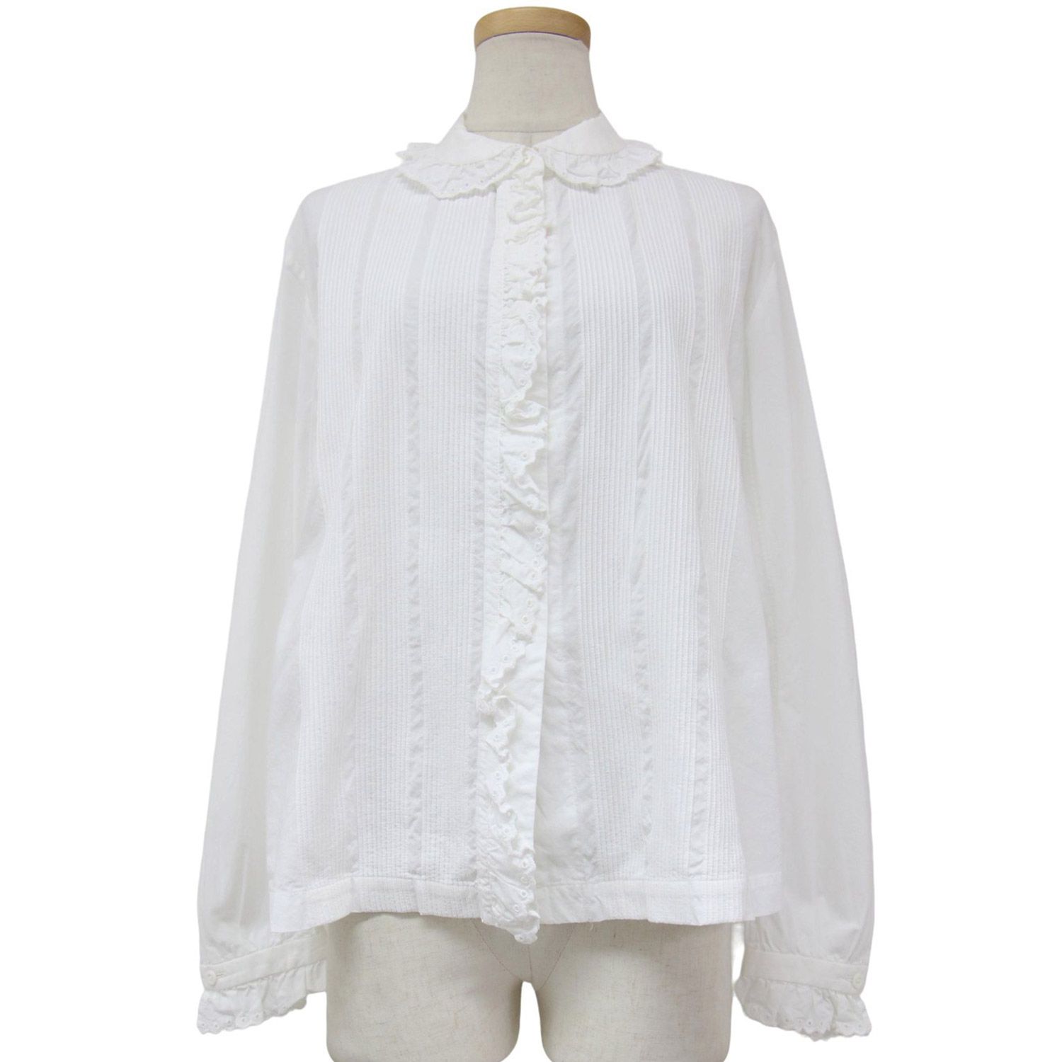 scye ピンタックブラウス　白 scye ピンタックブラウス長袖ホワイト