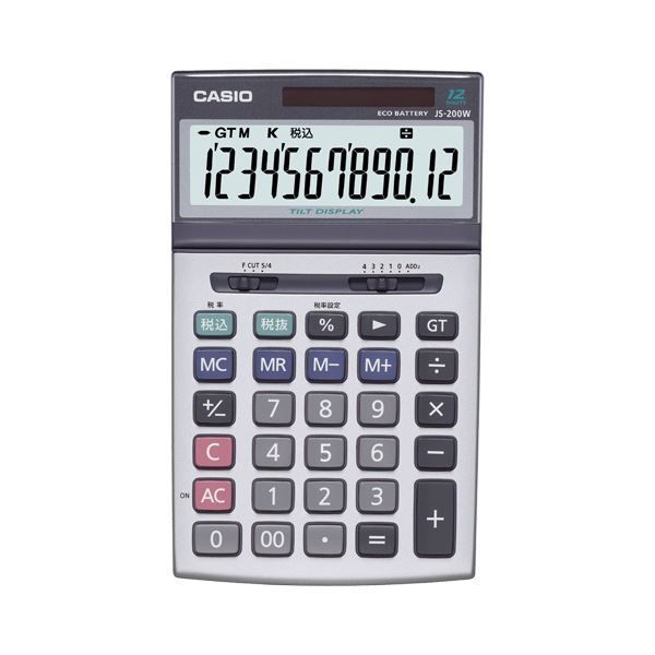 (まとめ）カシオ CASIO 本格実務電卓 12桁 ジャストサイズ JS-200