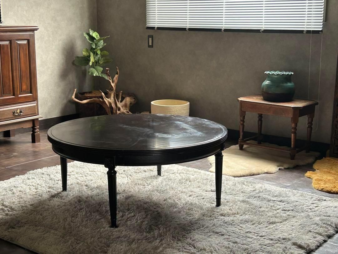 モリシゲ ローテーブル ラウンドローテーブル ブラウン テーブル 円卓 ISG