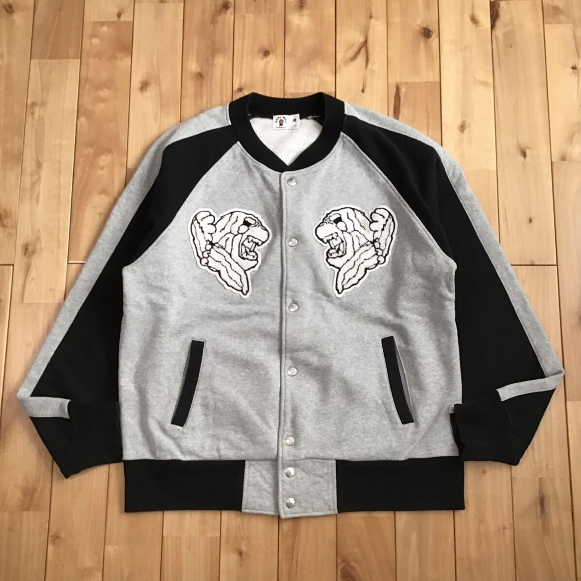 BAPE MILO LOGO スウェット スタジャン Mサイズ a bathing ape sweat 