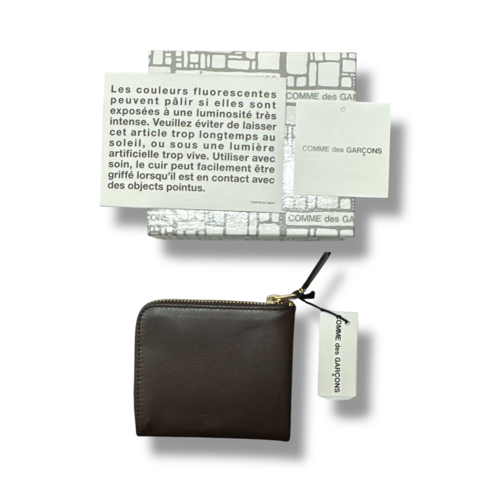 参考上代14300円 Wallet COMME des GARCONS CLASSIC PLAIN クラシックプレーン コインケース 財布 ウォレット L字 コムデギャルソン SA3100 ブラウン 83103A5