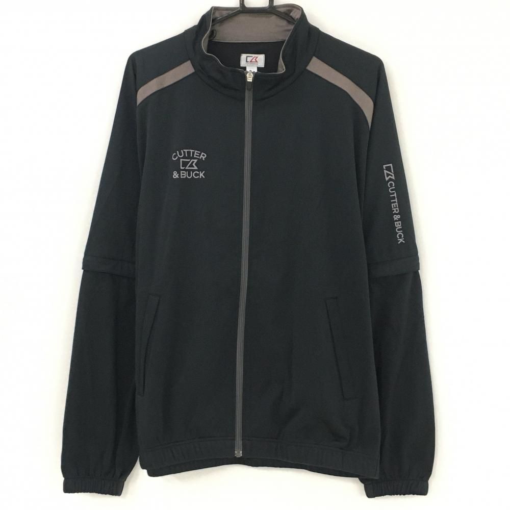 美品】カッターアンドバック 2WAYジャケットブルゾン 黒×ブラウン ロゴ 