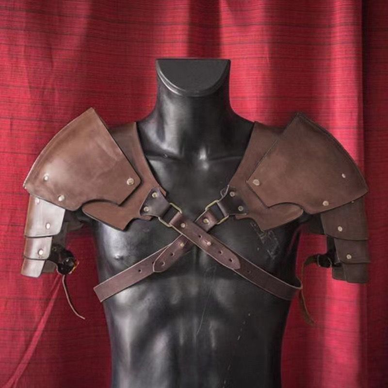 コスプレ 両肩 戦士 鎧 ブラック 衣装 メンズ レディース ファッションa