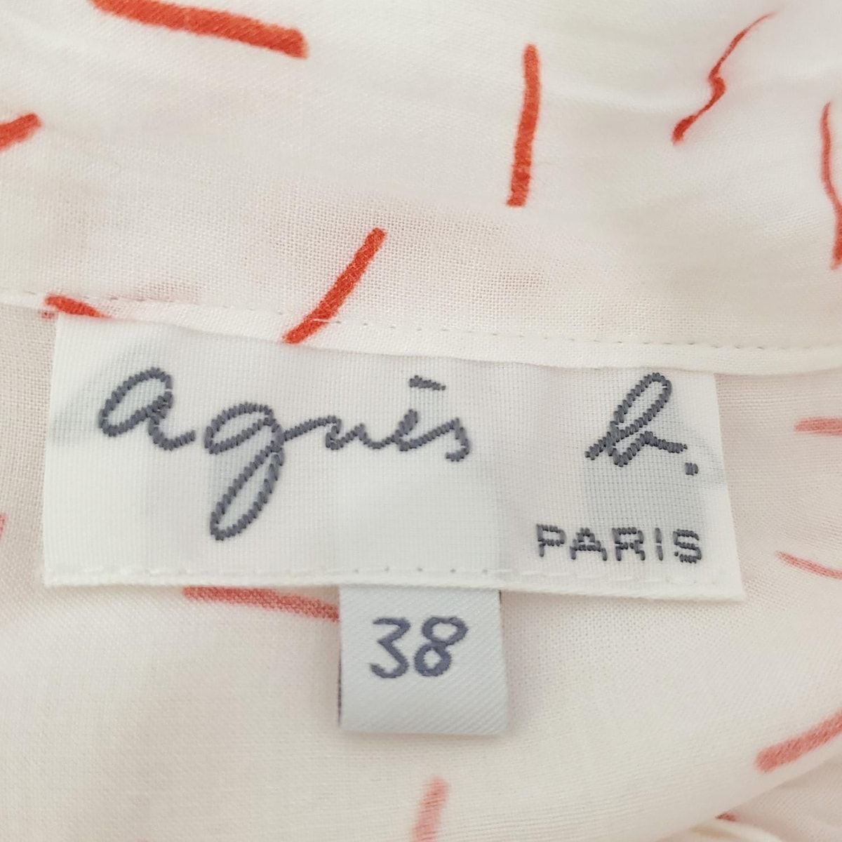 ［美品］アニエスベー　PARIS 38 ノースリーブ　シャツ agnes b(アニエスベー) ノースリーブシャツブラウス サイズ38 M