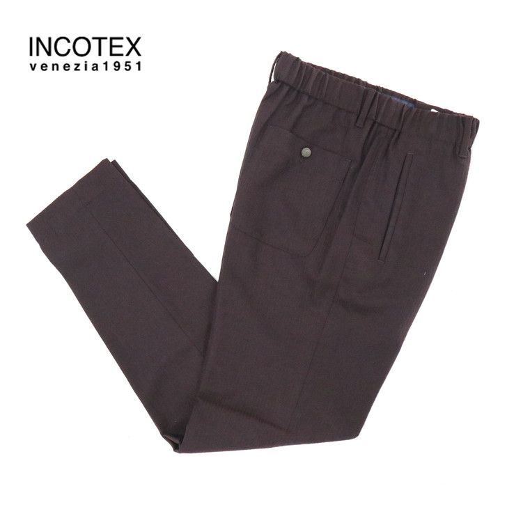 65％オフ 新品 正規品 インコテックス INCOTEX パンツ 48 ボルドー 