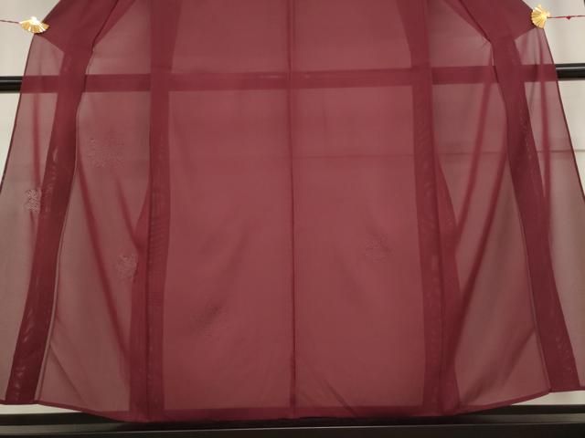 平和屋着物＊夏物 無地絵羽訪問着 絽 楓紋紗 葡萄茶色