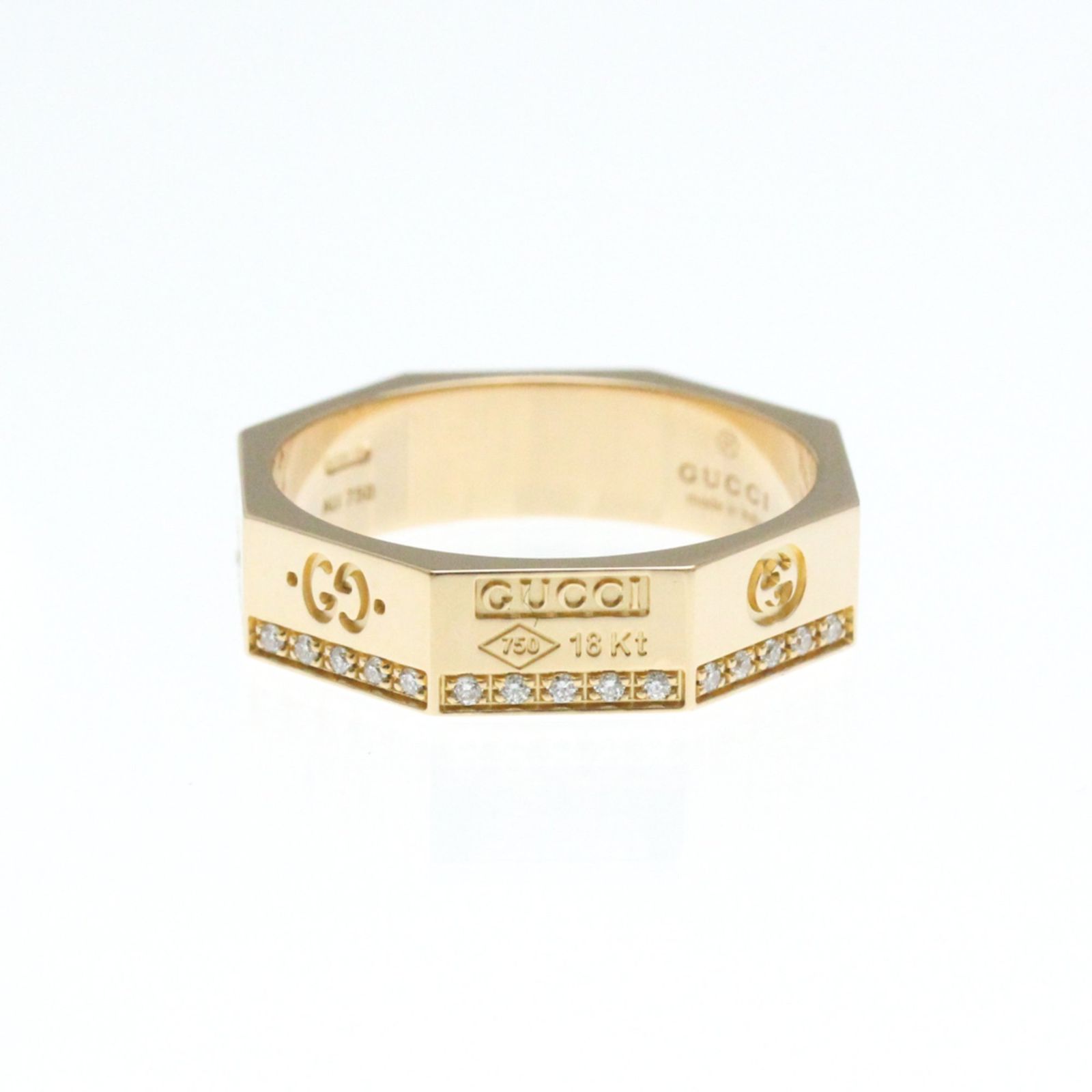 グッチ Gucci オクタゴナル リング ダイヤモンド K18ピンクゴールド K18PG ファッション ダイヤモンド バンドリング ピンクゴールド PG