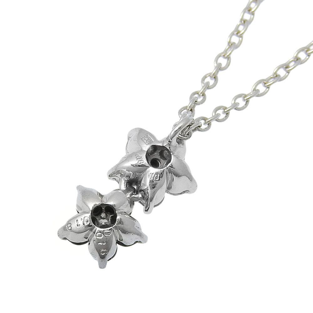 目立った傷や汚れなし 4℃ ダイヤモンドネックレス K18WG(18金 ホワイト  